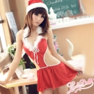 【蘿莉朵】聖誕派對‧性感簍空聖誕服 (紅)