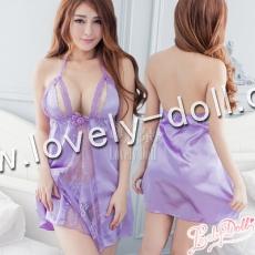 【蘿莉朵】戀愛風情 蕾絲薄紗睡衣(紫)#S323