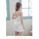 【蘿莉朵】戀愛風情 蕾絲薄紗睡衣(白)#S324